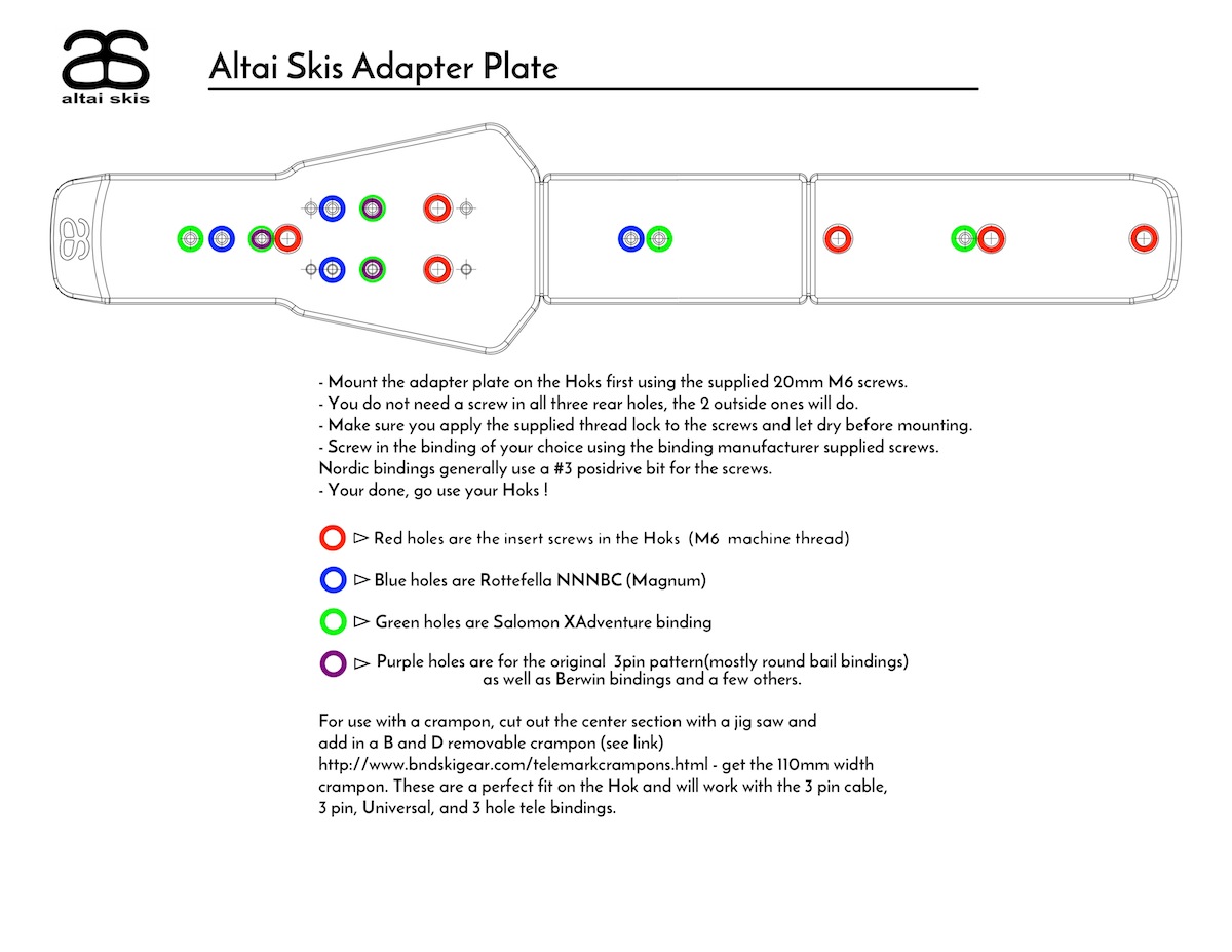 Ski Bindings Mounting Templates